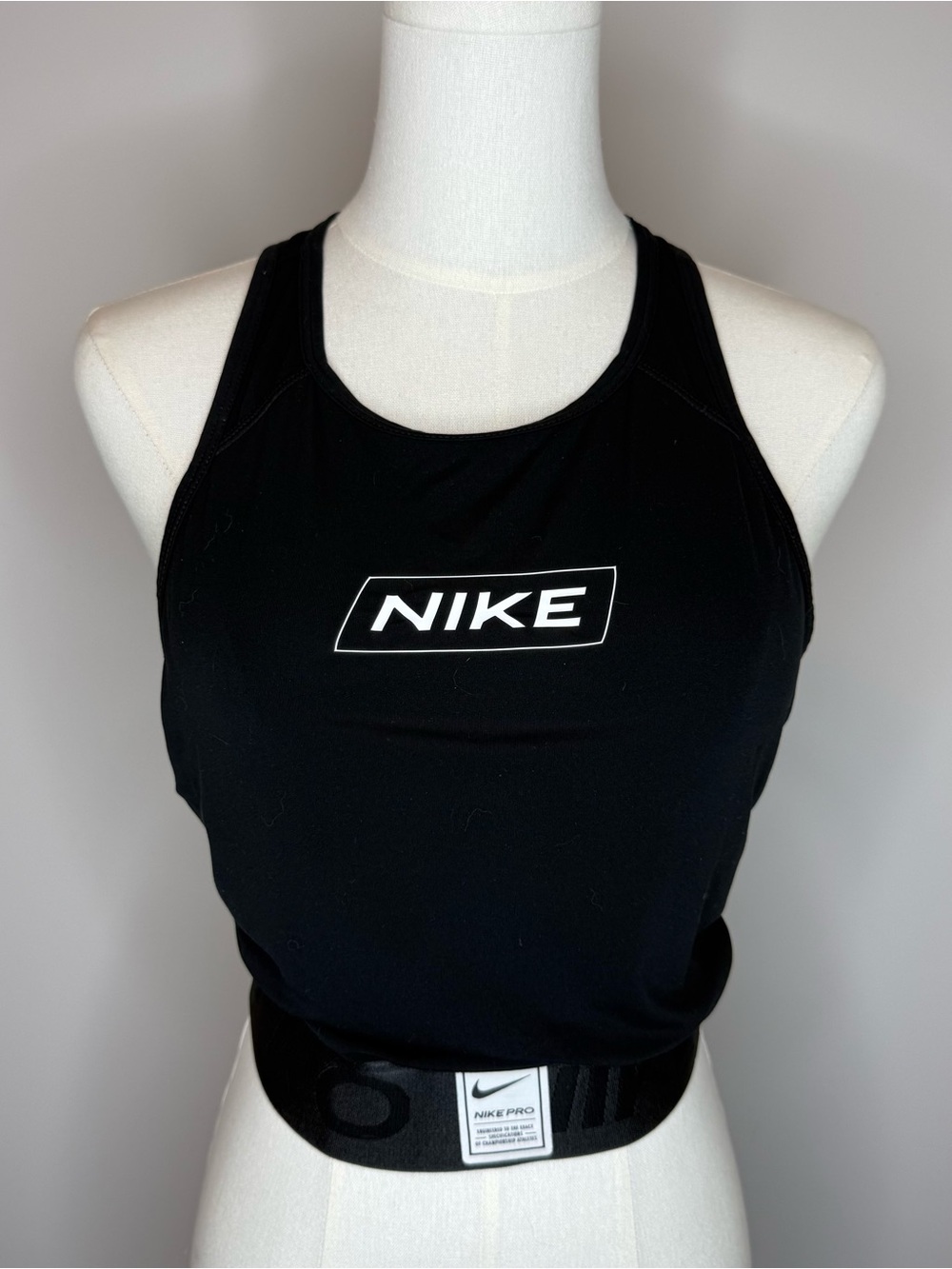 Nike Black Sleeveless Logo Crop Top